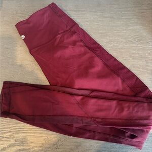 Burgundy lulu lemon leggings